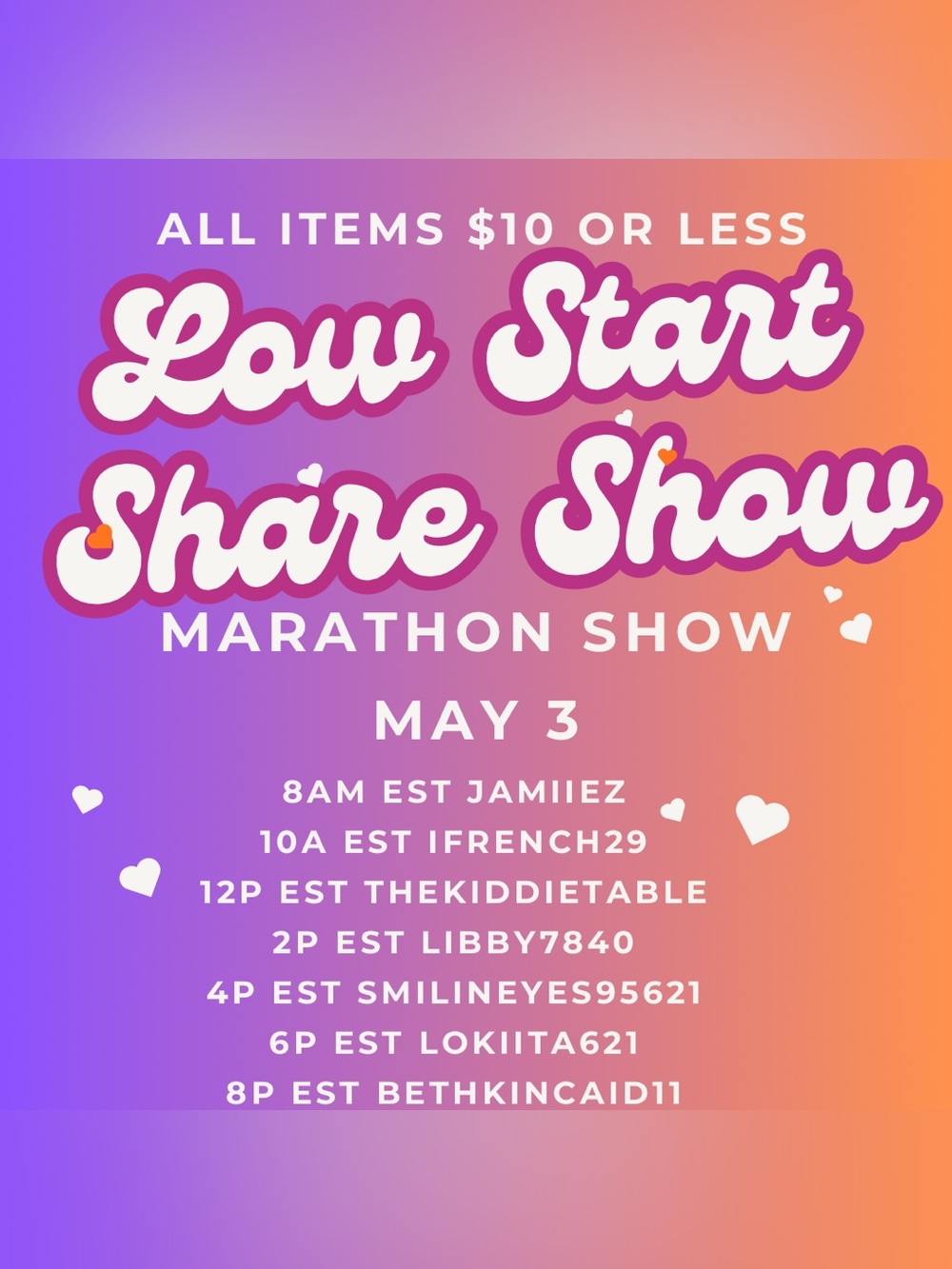 Low Start Share Show Marathon